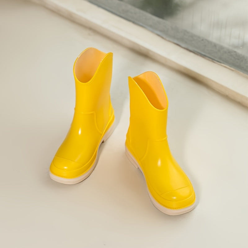 Waterproof Rain Boots Platform Mid Calf Boots