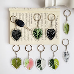 Leaf Plant Acrylic Keychain Bag Charm Accessories