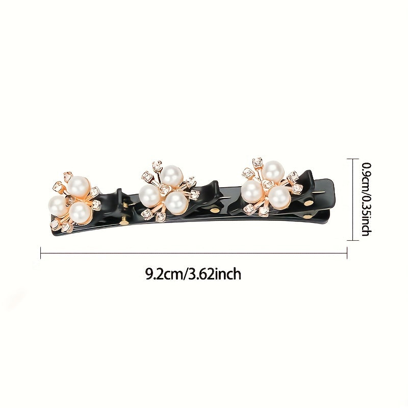 8pcs Rhinestone Flower Hair Clips Hairpins for Girls Daily Use