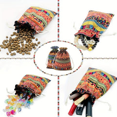 4pcs National Trench Drawstring Perfume Bag Jewelry Gift Packaging