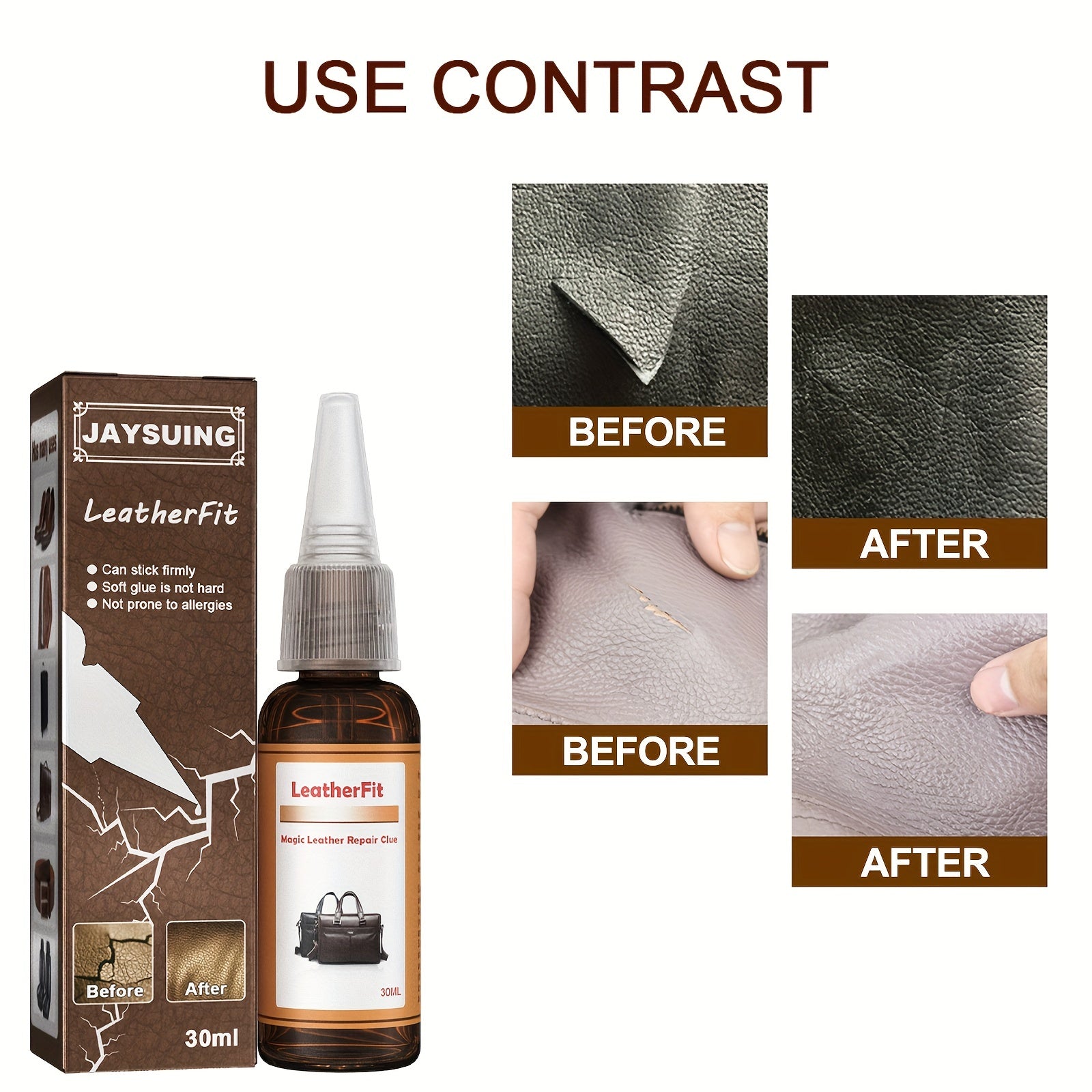 Leather Special Glue Repair Agent for Car Sofa Leather Bag Cracks