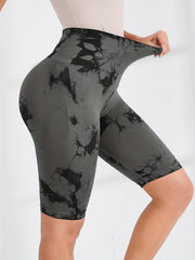 Tie Dye Workout Shorts High Waisted Yoga Gym Butt Lifting Activewear