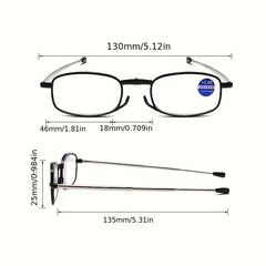 Foldable Anti Light Reading Glasses With Case