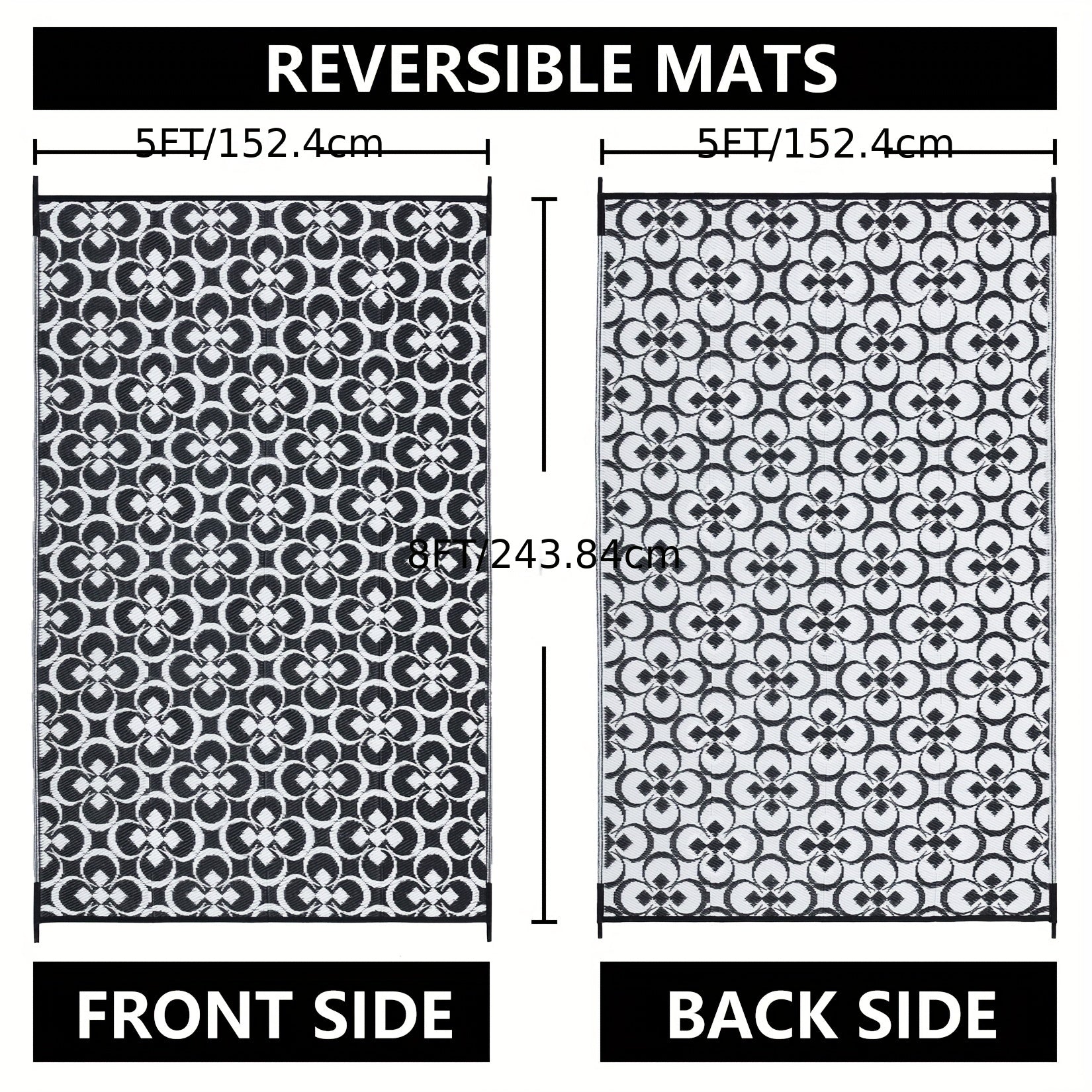 Outdoor Rug Carpet For Patio RV Camping Non slip Waterproof Reversible Portable