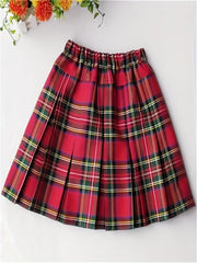 Girls Pleated Plaid Skirt School Uniform Short Skirt