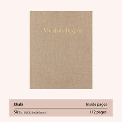 My Story Begins Journal B5 Size Educational Keepsake in Khaki Grey Yellow