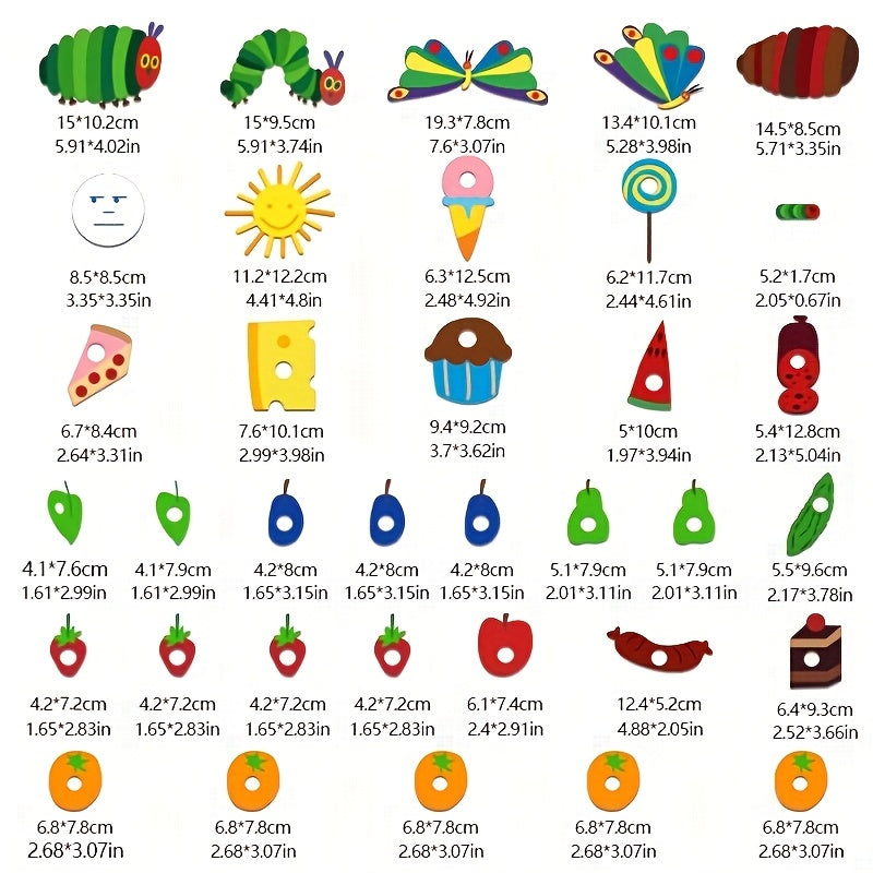 35pc Very Hungry Caterpillar Felt Teaching Tools Picture Book Apron