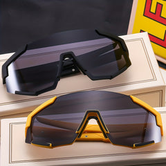Men's Large Frame Windproof Cycling Sunglasses Night Vision Sports Outdoor