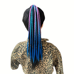 Colorful Braided Ponytail Wig with Hair Bands for Princess