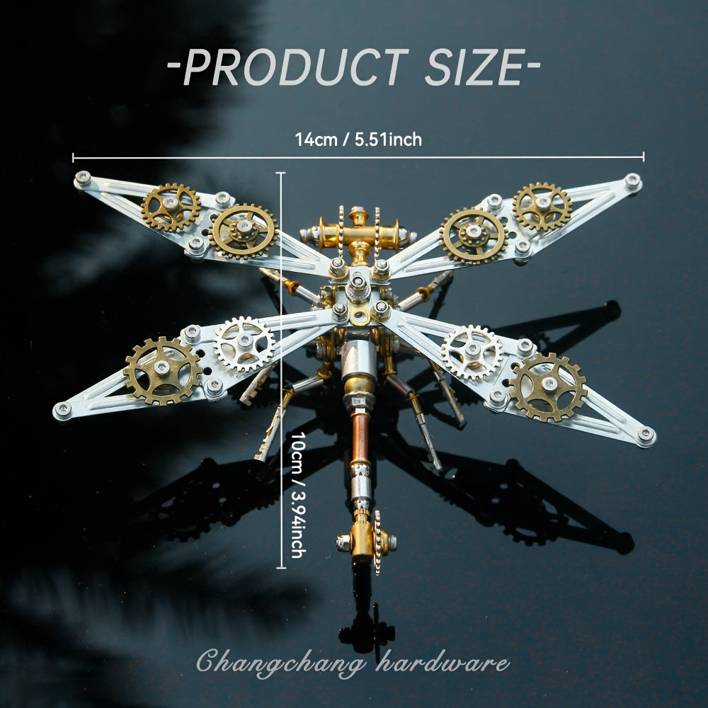 Steam punk Mechanical Insect Golden Dragonfly
