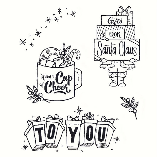 Christmas Santa Claus Metal Cutting Dies And Stamps Set