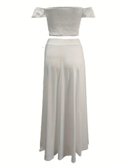 Boho Bodycon 2 Piece Set Off Shoulder Tube Top & Maxi Skirt