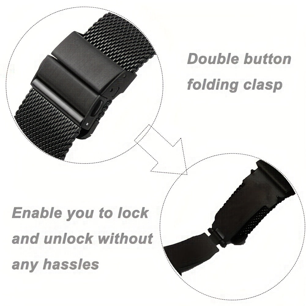 Stainless Steel Mesh Butterfly Buckle Watch Strap