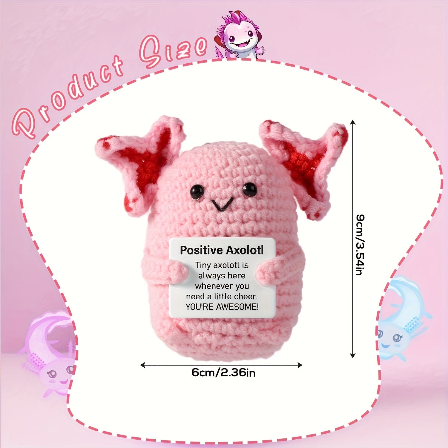 54 Inch Axolotl Crochet Creative Kit Soft Doll Mini Axolotl Crochet Toy