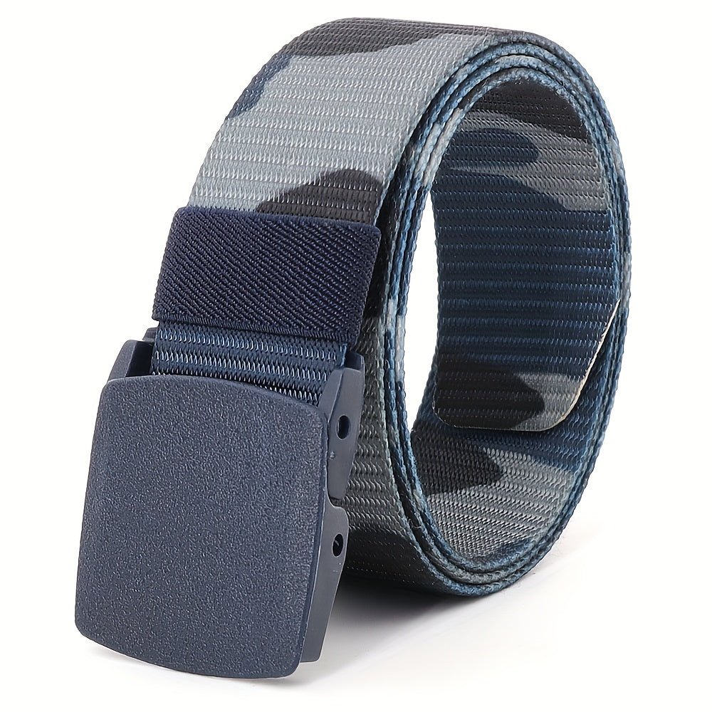 Men's Breathable Nylon Belt With Buckle Camouflage Canvas