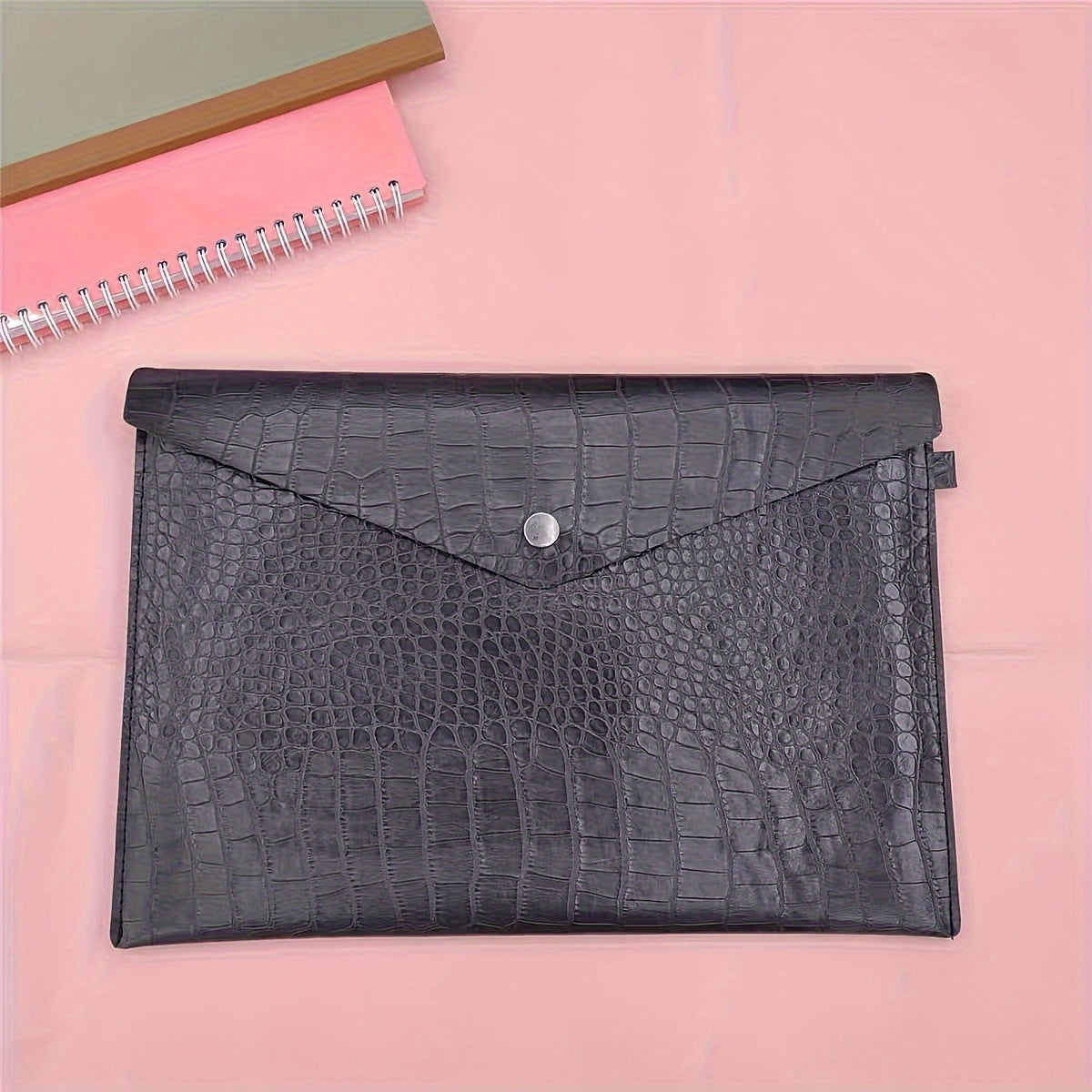 A4 PU Document Bag - Black