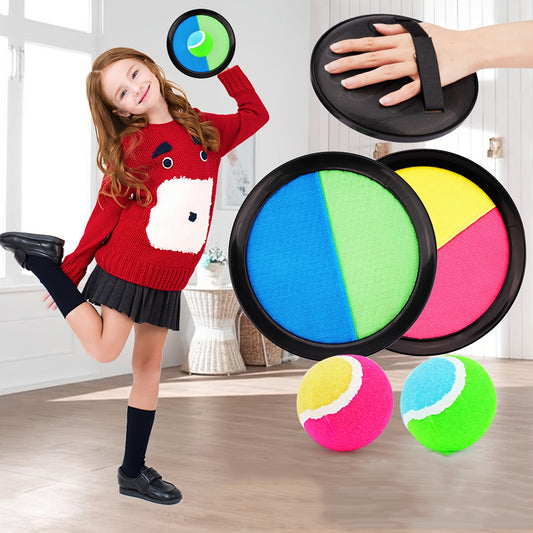 Kids Toss And Catch Ball Set Outdoor Sports Racket Palm Ball
