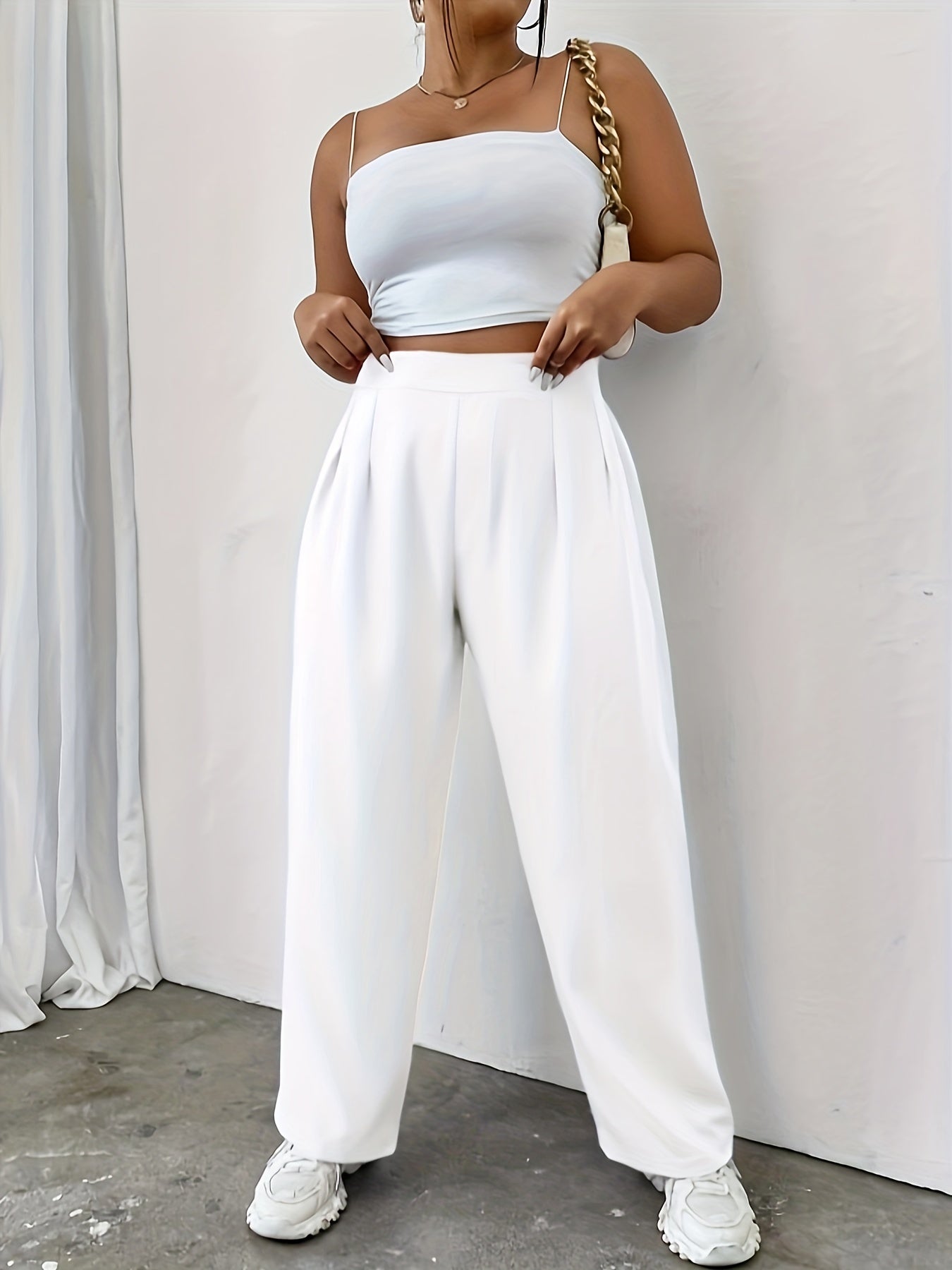  Casual Pants Women's Plus Solid Trousers