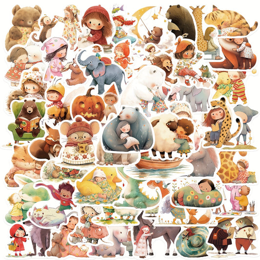 50pcs Lion Elephant Waterproof Vinyl Stickers for Laptop Skateboard Phone Case