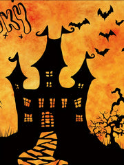 3D Printed Halloween Castle Long-sleeved T-shirt for Kids