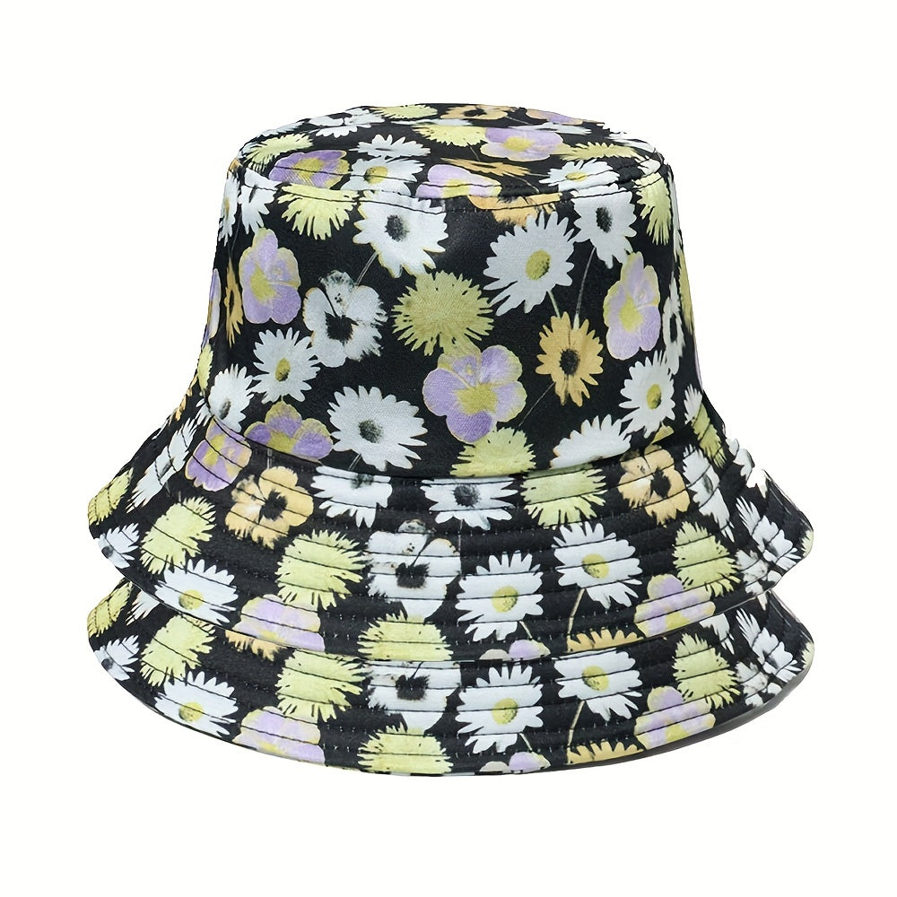 Sunflower Print Fisherman Hat Bucket Hat for Men and Women
