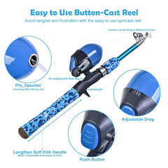 LEOFISHING Kids Fishing Pole Set for Boys Girls & Youth