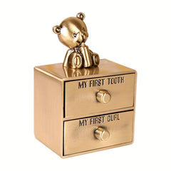 Baby First Tooth And Curl Metal Keepsake Box