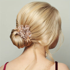 Organza Flower Scrunchies Hair Tie Glitter Hair Accessories For Women Girls