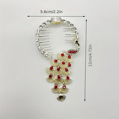 Peacock Rhinestone Hair Clip Ponytail Buckle Head Hair Claw