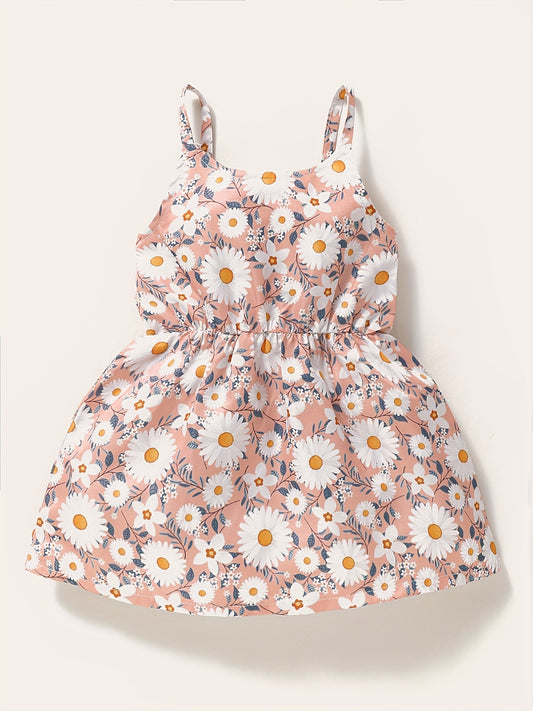 Baby Girls Floral Sleeveless Cami Dress for Summer