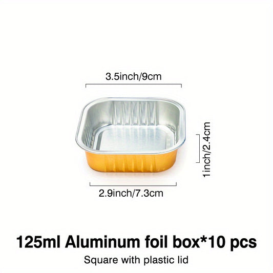 10pcs Aluminum Foil Pans Disposable Foil Food Containers Thickened Tin Foil Pans