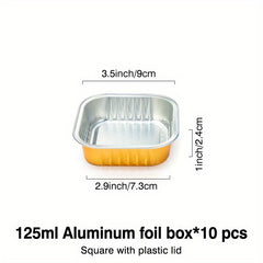 10pcs Aluminum Foil Pans Disposable Foil Food Containers Thickened Tin Foil Pans