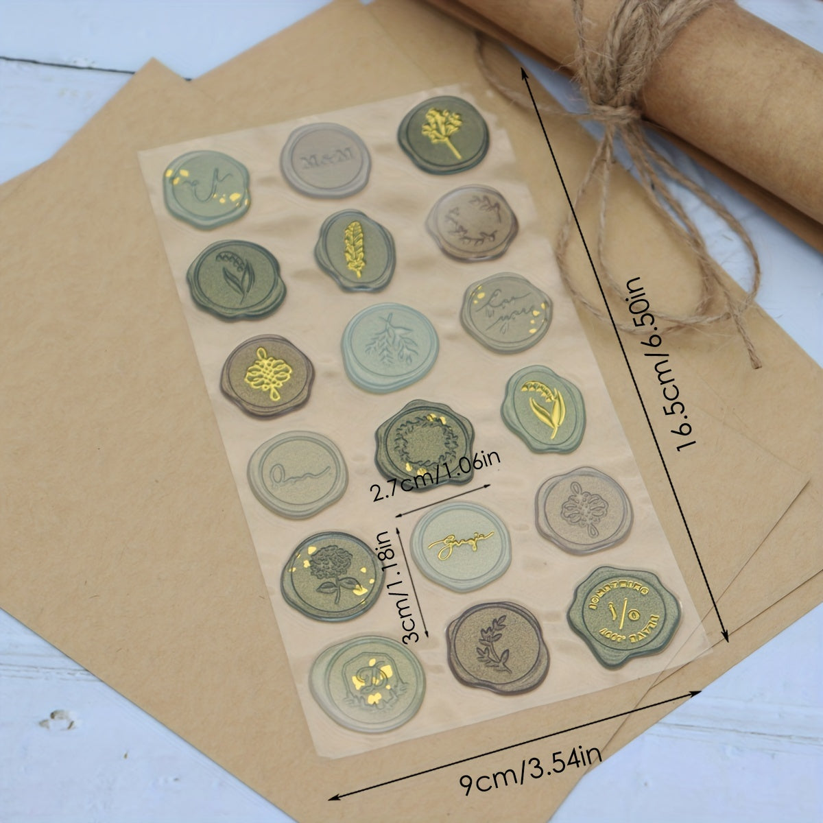 DIY Flower Bronzing Fire Paint Seal Stickers 18pcs