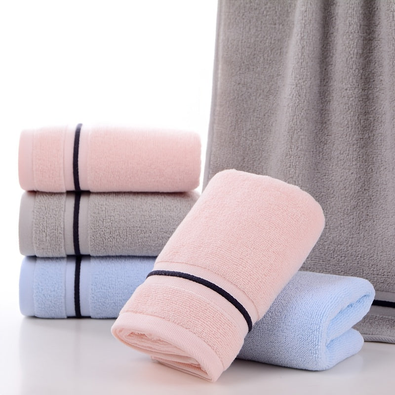 3 Pack Bathroom Cotton Hand Towel Quick Dry Towel Set Pink Grey