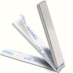 2 Packs Neodymium Magnets 60x10x3mm With Double Sided Adhesive