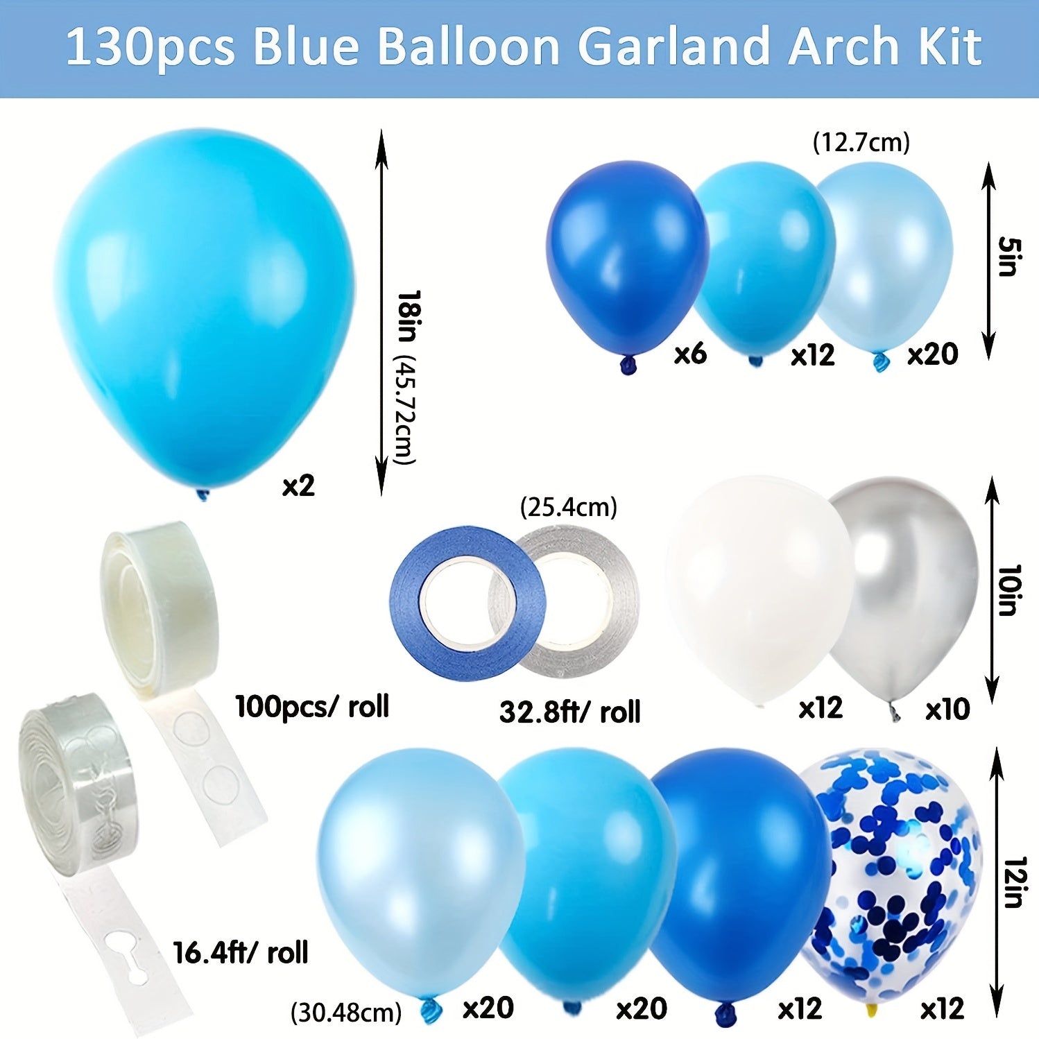 130pcs Sequin Balloon Garland Arch Kit for Party Decoration