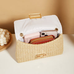 Casual Woven Handbag Solid Daily Shoulder & Crossbody Bag