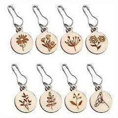 8pcs Wooden Crochet Stitch Markers with Storage Box Knitting Tools Ac