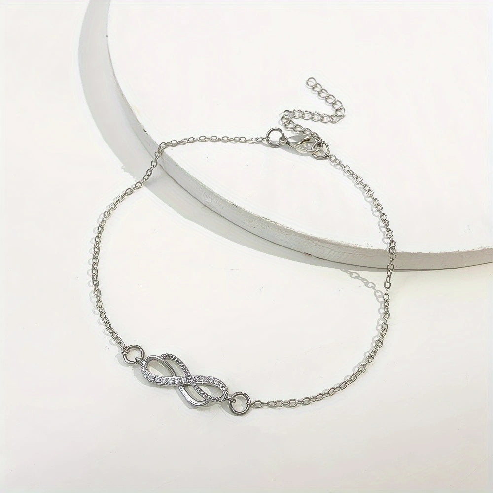 8 Shaped Chain Anklet Minimalist Ankle Bracelet for Women Girls