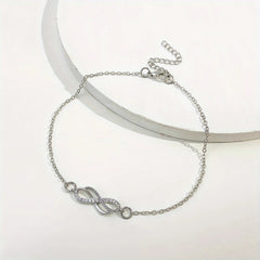 8 Shaped Chain Anklet Minimalist Ankle Bracelet for Women Girls
