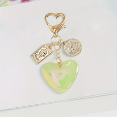 Y2K Glitter Heart Keychain Pendant Bag Accessory