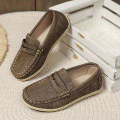 Boys Slip On Loafer Shoes Lightweight Comfortable Non Slip Flat Shoes