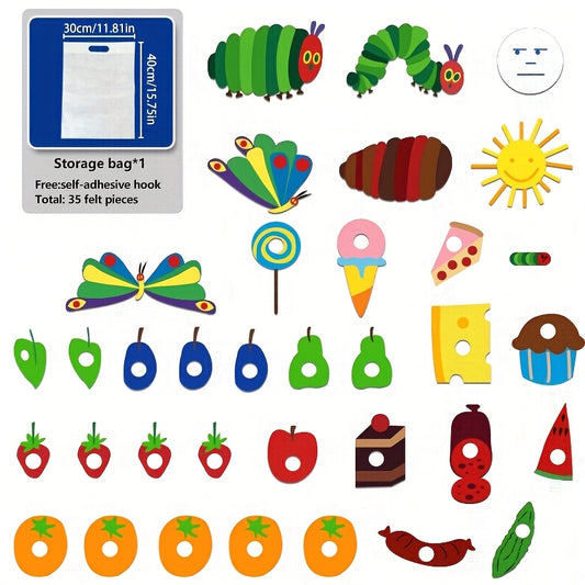 35pc Very Hungry Caterpillar Felt Teaching Tools Picture Book Apron