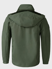 Men's Outdoor Windbreaker Jacket Hooded Waterproof Warm Climbing Jacket