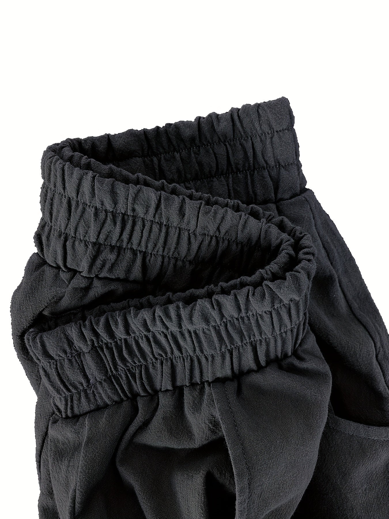 Solid High Rise Loose Fit Trousers With Pockets