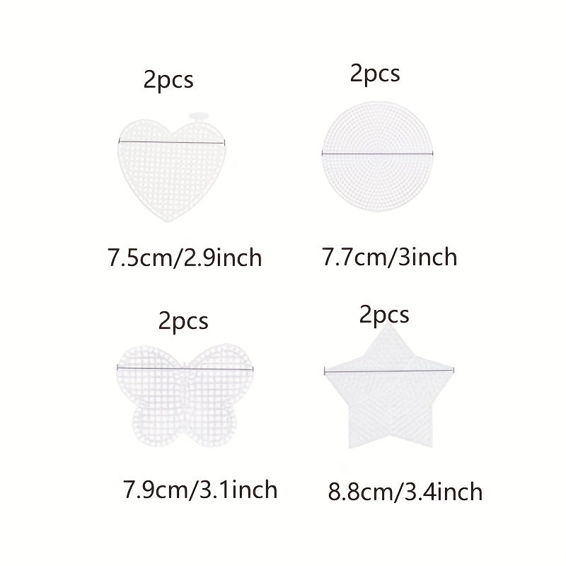 8pcs Plastic Mesh Canvas Sheets - DIY Crafts Embroidery Cross