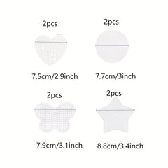 8pcs Plastic Mesh Canvas Sheets - DIY Crafts Embroidery Cross