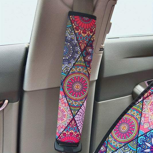 Vintage Pattern Seat Belt Shoulder Protector for Safety & Comfort While Driving
