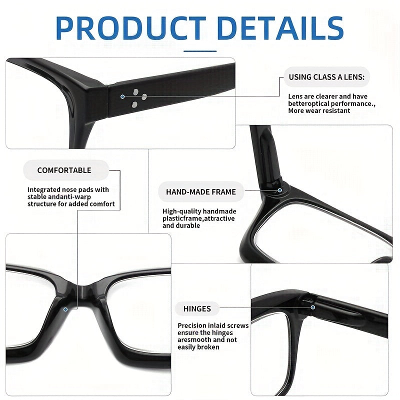 Retro Anti Light Reading Glasses With Felt Pouch