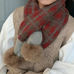 Versatile Faux Fur Cross Scarf for Girls